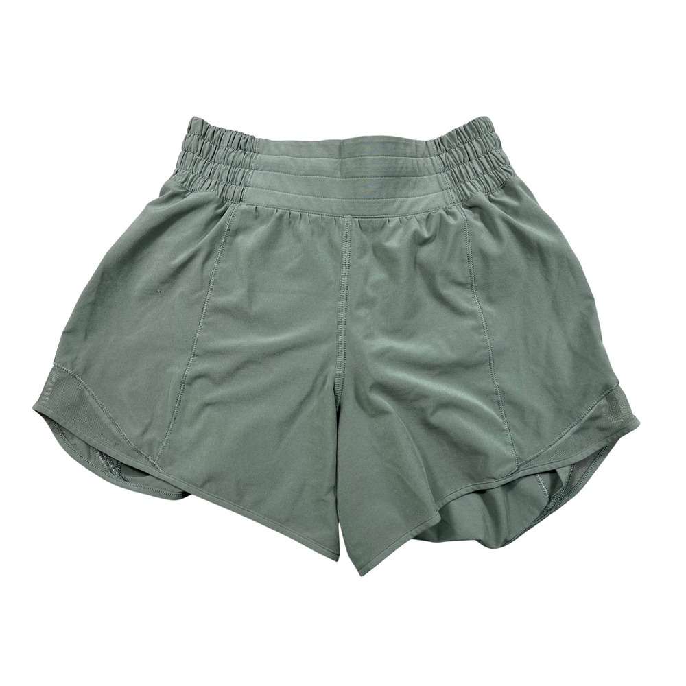 Lululemon Hotty Hot Shorts Size 2 Sage Green Lined Athletic Running Shorts